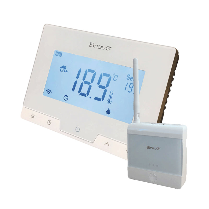 BRAVO WI-FI GLAM (93003112) - CRONOTERMOSTATO DIGITALE WI-FI - APP COMPATIBILE CON ALEXA E GOOGLE HOME- DISPLAY 3.78"" - PROGRAMMAZIONE AUTOMATICA O MANUALE