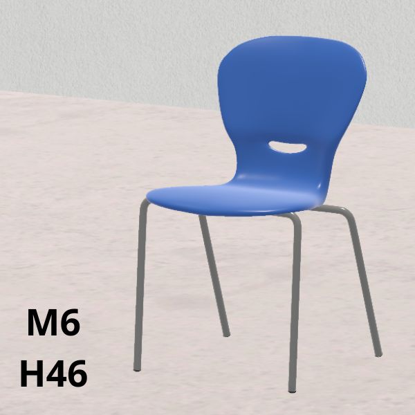 SEDUTE GINKGO blu H 46cm, scocca polipropilene riciclato, gambe grigie SD.GK.4GF+4f.M6.BL