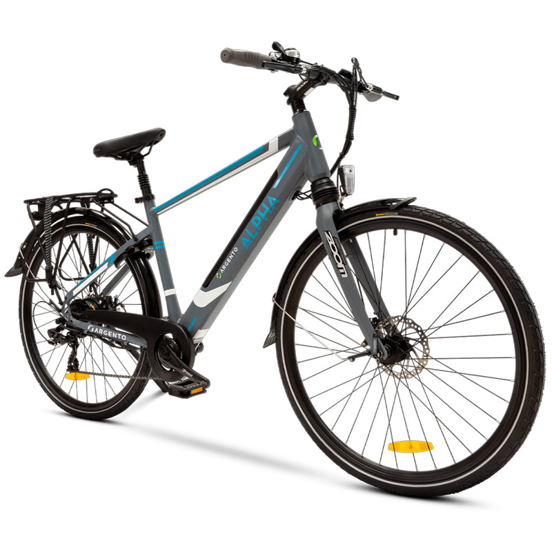 ARGENTO ALPHA (AR-BI-220011) CITY E-BIKE (BLACK) - BICICLETTA ELETTRICA - RUOTE 28"" - MOTORE BAFANG 250W 36V - BATTERIA 36V 10.4AH INTEGRATA - TELAIO IN ALLUMINIO - FORCELLA AMMORTIZZATA - AUTONOMIA FINO AD 70KM