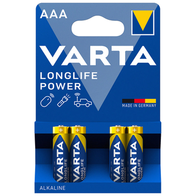VARTA LONGLIFE POWER - BLISTER 4 BATTERIE MINISTILO AAA - MASTER CARTON DA 10 PZ