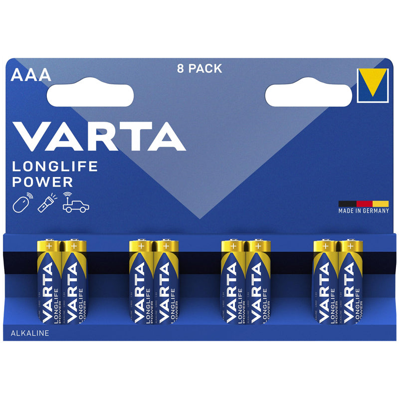 VARTA LONGLIFE POWER - BLISTER 8 BATTERIE MINISTILO AAA - MASTER CARTON DA 20 PZ
