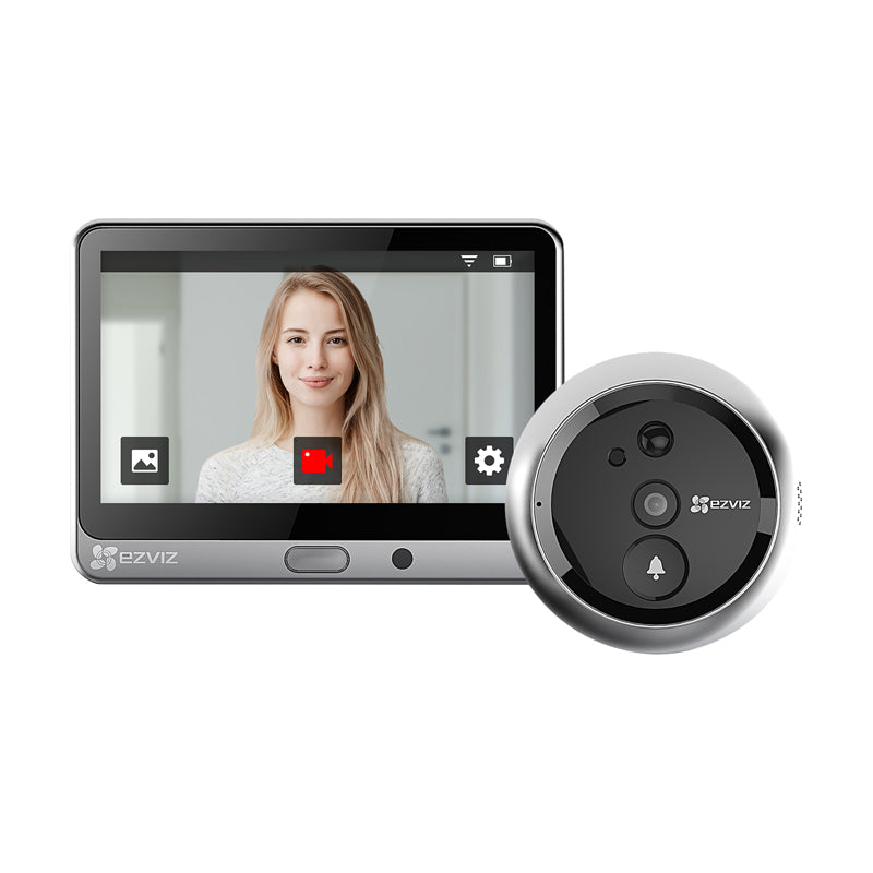 EZVIZ DP2C (ARGENTO) - VIDEOSPIONCINO WIRELESS FHD - DISPLAY 4.3"" - SENSORE INFRAROSSI PIR - AUDIO E VIDEO BIDIREZIONALE