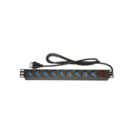 MULTIPRESA DA RACK 19"" LINK LK10053 9 PRESE UNIVERSALI CON INTERRUTTORE SPINA ITALIANA 16A