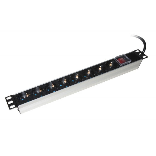 MULTIPRESA DA RACK 19"" LINK LKMP08S 8 PRESE SCHUKO CON INTERRUTTORE SPINA SCHUKO 16A