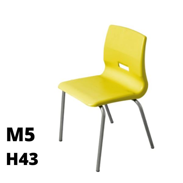 SEDUTA SALICE h43cm, struttura grigia, seduta giallo SD.ST.4GF.M5.GL