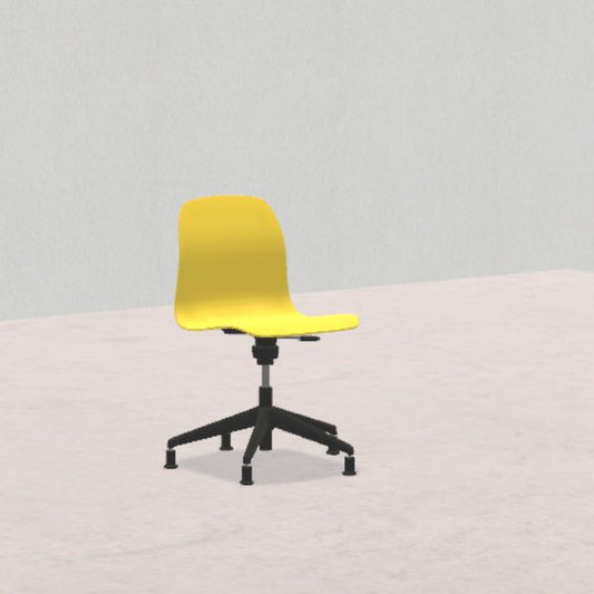 SEDIA PIOPPO H da 40 a 48,5cm, struttura nera con piedini, scocca giallo SD.GIRO.5f.GL