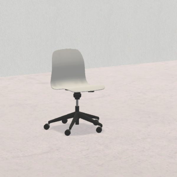 SEDIA PIOPPO Hda 38 a 46cm, struttura nera con ruote, scocca grigio chiaro SD.GIRO.5r.GC