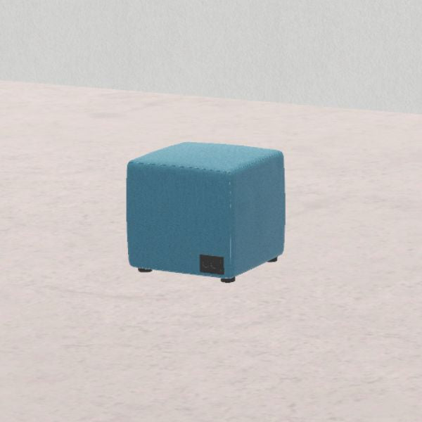 Pouf cubo 48x48xH46cm, con una presa schuko e due prese usb-c, tessuto ignifugo colore GRIGIO codice PF.CP.L48MM.M6.SA.X