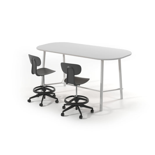 TIGLIO Meeting 200,5x90,5cm h105,7cm, struttura bianca, piano melamina bianco T.ML.M.O20090.M6HfB.BB