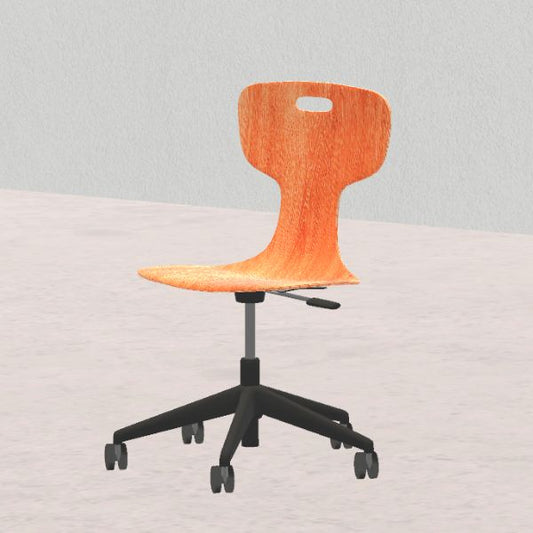 GIGLIO Wood arancione H da 39,2 a 47,6cm, scocca in legno, struttura nera con ruote SD.FLEXW.5r.N.AR