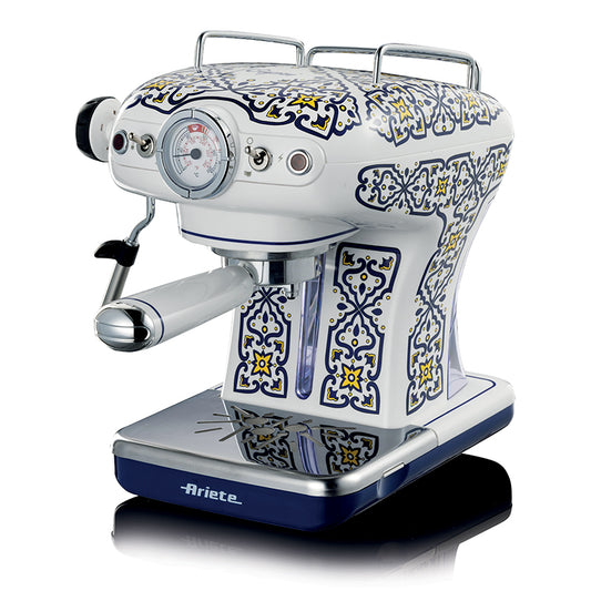 ARIETE CAFFÈ ESPRESSO CAPRI EDITION (1389) - MACCHINA PER CAFFE'' ESPRESSO - POLVERE E CIALDE - 1 O 2 TAZZE - CAPPUCCINATORE - PRESSIONE 15 BAR - 850W