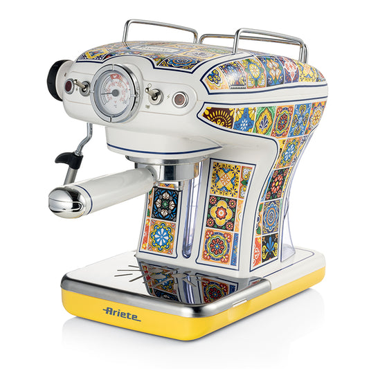 ARIETE CAFFÈ ESPRESSO POSITANO EDITION (1389) - MACCHINA PER CAFFE'' ESPRESSO - POLVERE E CIALDE - 1 O 2 TAZZE - CAPPUCCINATORE - PRESSIONE 15 BAR - 850W