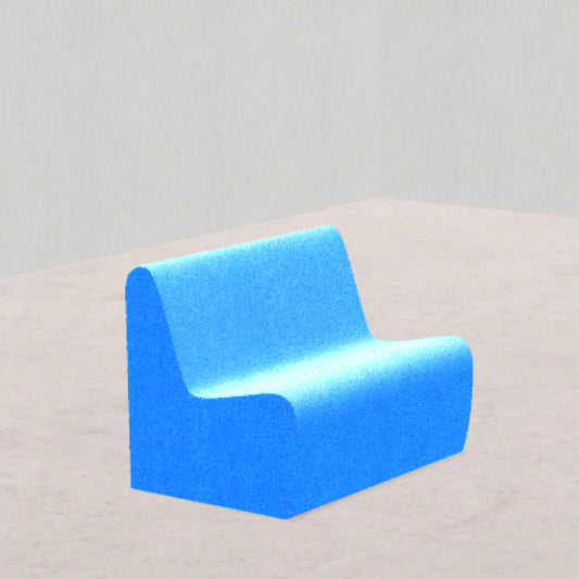 DIVANO 3 posti, similpelle e imbottitura ignifuga CL1, base 100x70cm, H40cm, densità 30kg/mc, sfoderabile con zip protetta - colore BLU