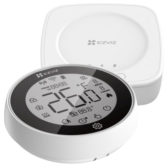 EZVIZ T56 - CRONOTERMOSTATO SMART CON CONTROLLO DELLA TEMPERATURA - WIFI - DISPLAY TOUCH - DA APPOGGIO O DA MURO