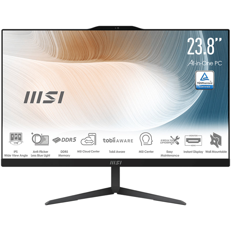 MSI Modern AM242 12M-661XIT - PC AIO 24"" FHD - CPU INTEL i5-1235U - RAM 8GB - SSD 512GB - FREEDOS - NERO