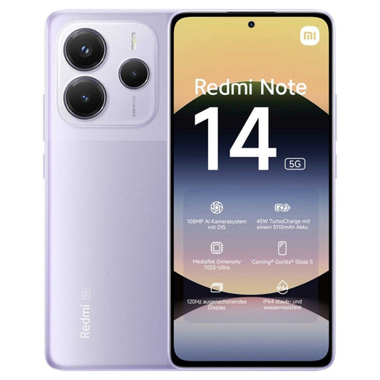 XIAOMI REDMI NOTE 14 5G (LAVENDER PURPLE) - SMARTPHONE 6.7"" - RAM 8GB - STORAGE 256GB - EU
