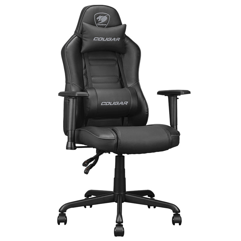 COUGAR FUSION S (BLACK) - SEDIA GAMING - RIVESTIMENTO SIMILPELLE - BRACCIOLI 2D