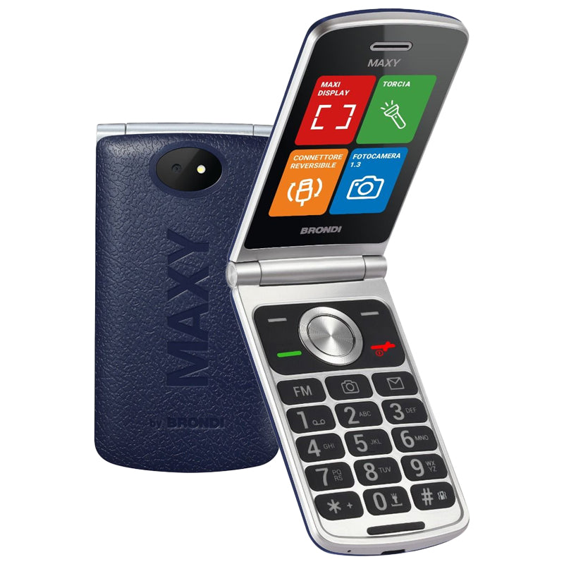 BRONDI MAXY (DARK BLUE) - TELEFONO CELLULARE CON MAXY DISPLAY - TORCIA - FOTOCAMERA