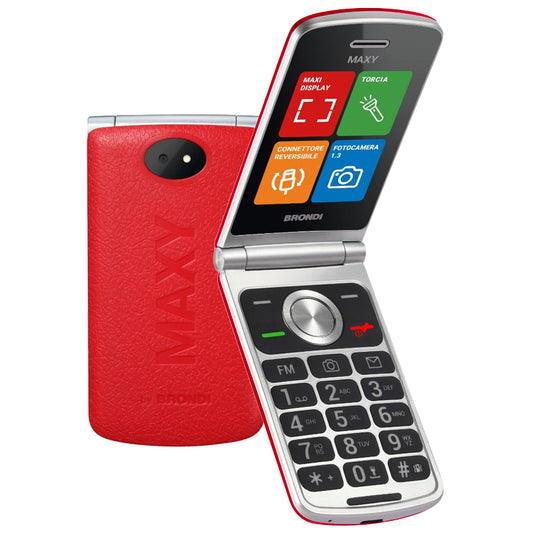 BRONDI MAXY (RED) - TELEFONO CELLULARE CON MAXY DISPLAY - TORCIA - FOTOCAMERA
